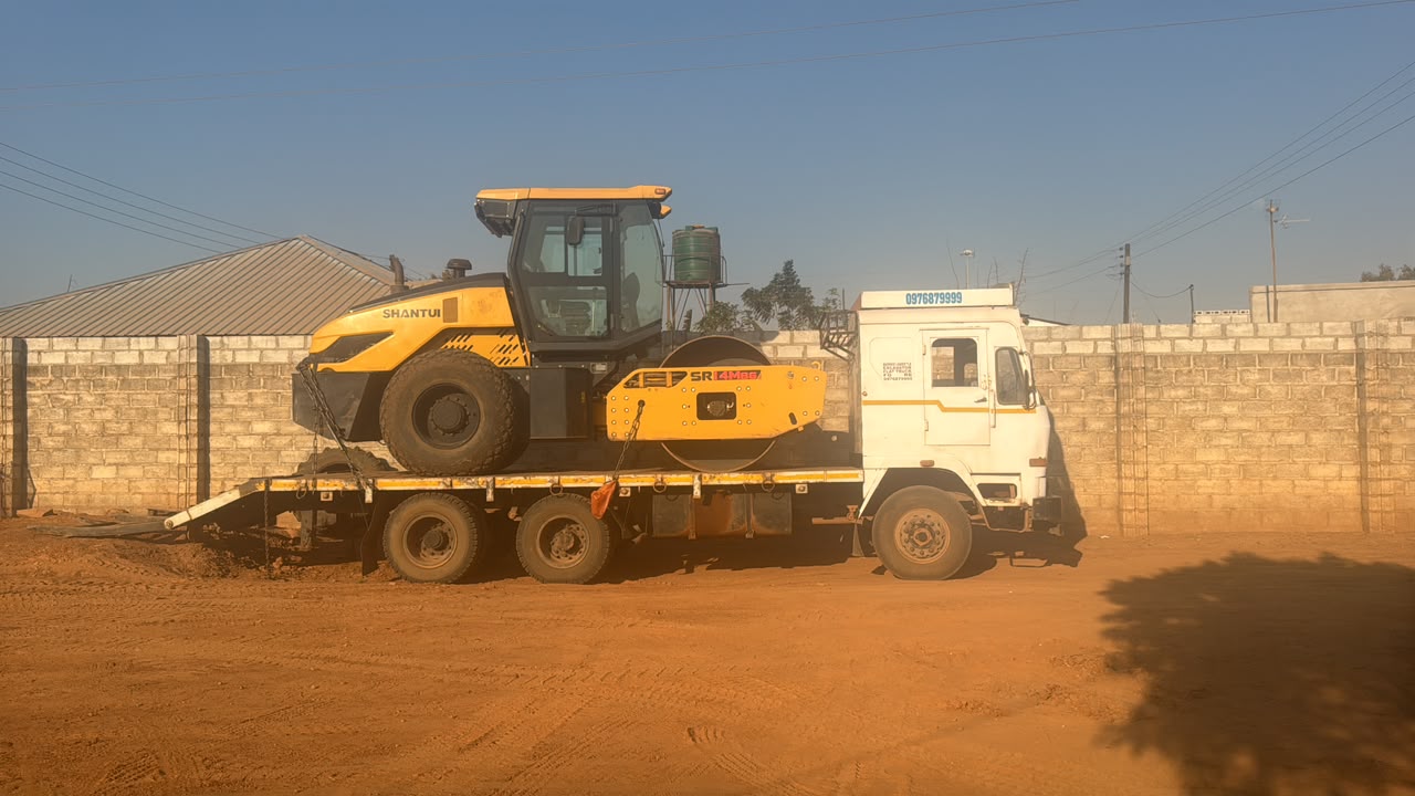 BMR roller compactor on a lowbed